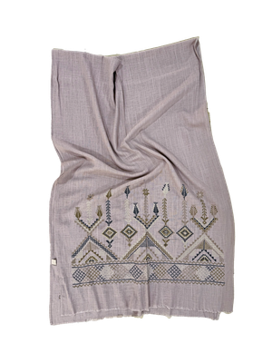 Lavender Hand Embroidered Scarf