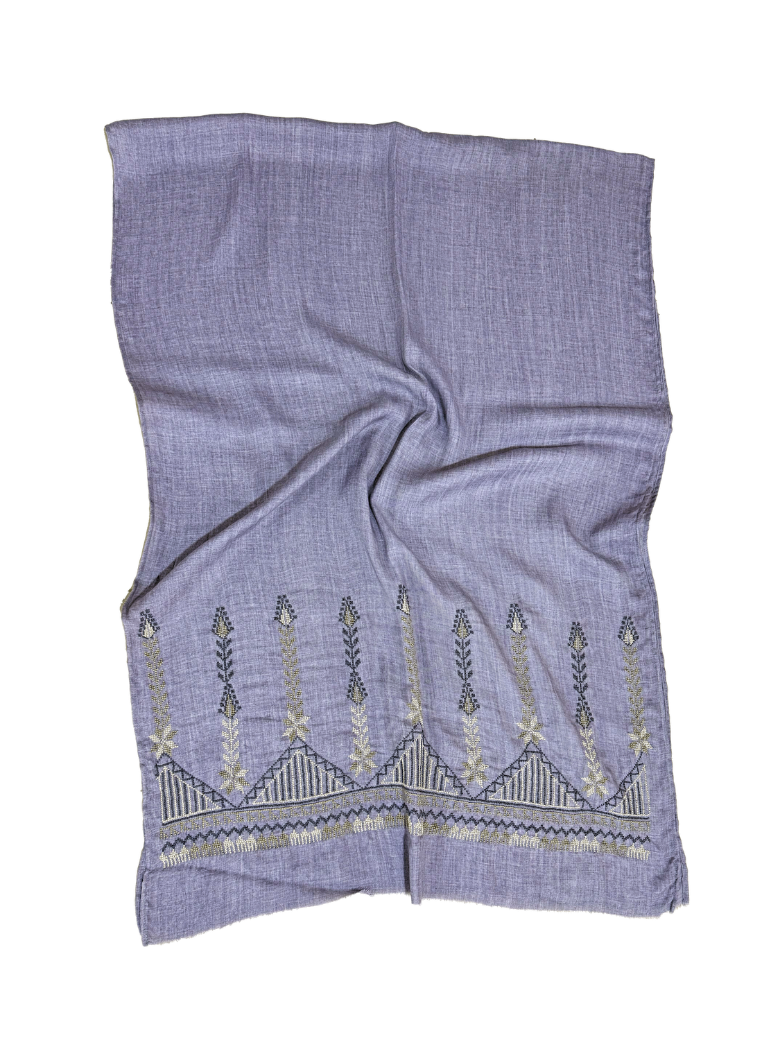 Lavender Hand Embroidered Scarf