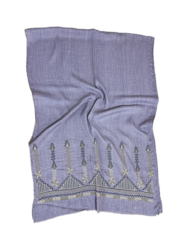 Lavender Hand Embroidered Scarf