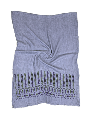 Lavender Hand Embroidered Scarf