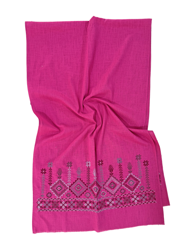 Pink Medium Embroidered Scarf