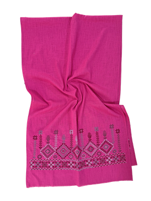 Pink Medium Embroidered Scarf