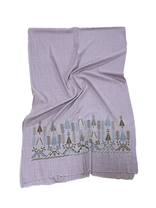 Lavender Medium Embroidered Scarf