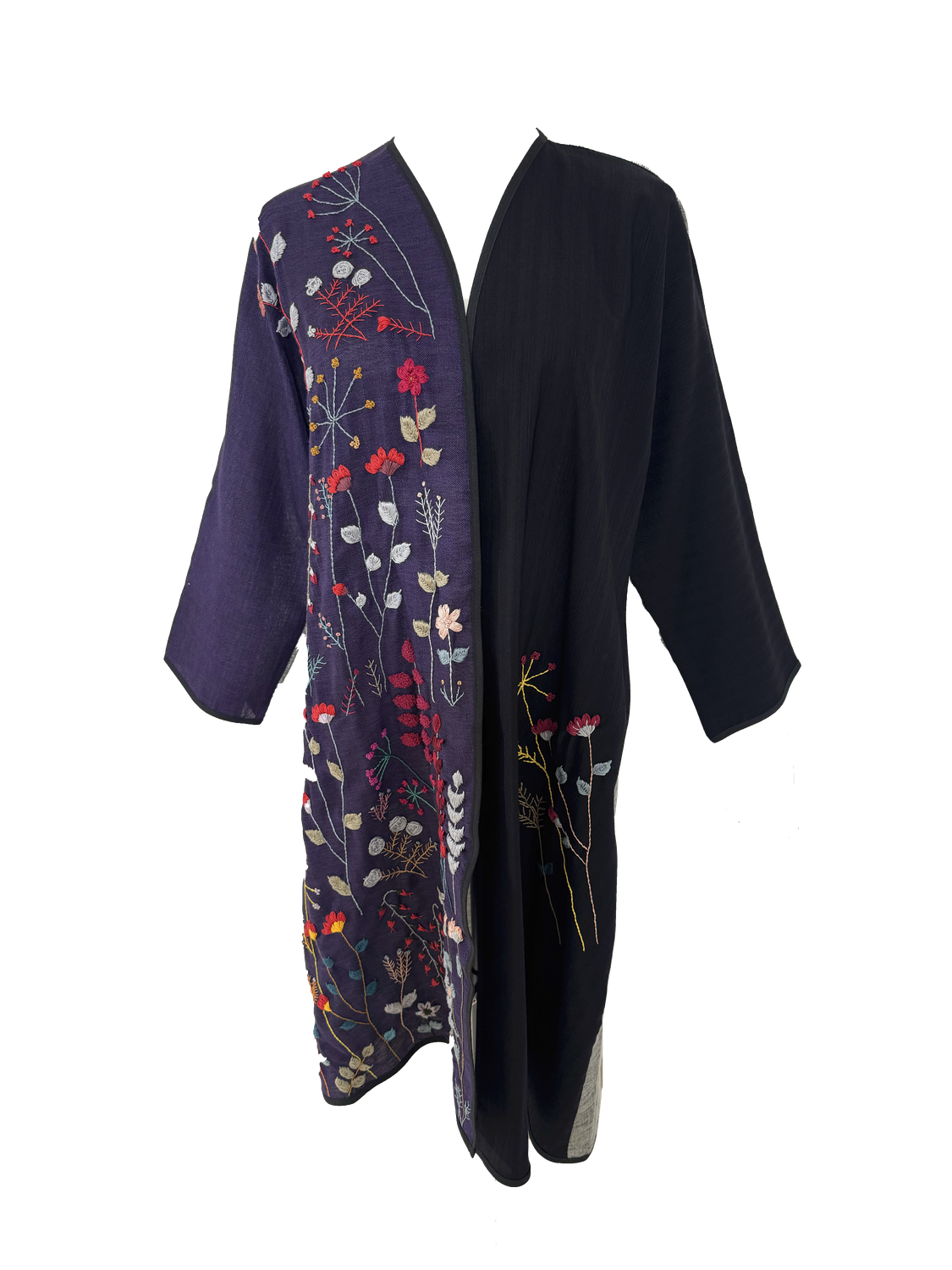 Nadia Dajani x UNHCR Purple, Grey and Black Floral Abaya