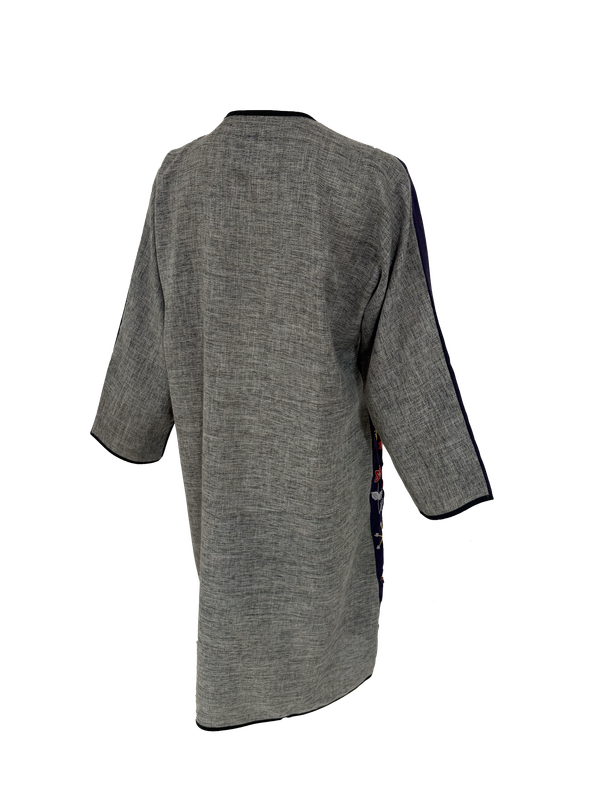 Nadia Dajani x UNHCR Purple, Grey and Black Floral Abaya