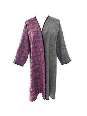 Nadia Dajani x UNHCR Purple and Grey Embroidered Abaya