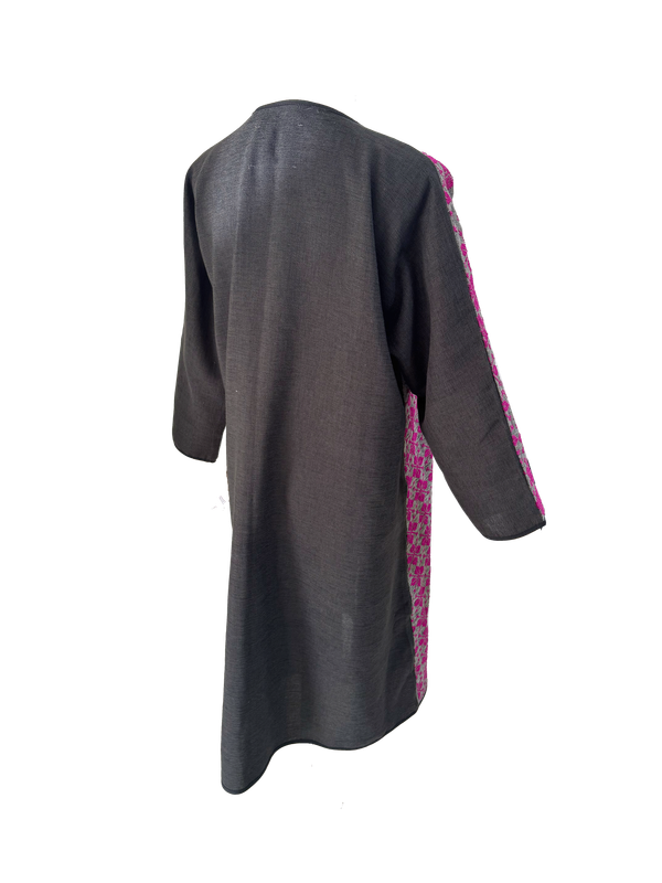 Nadia Dajani x UNHCR Purple and Grey Embroidered Abaya