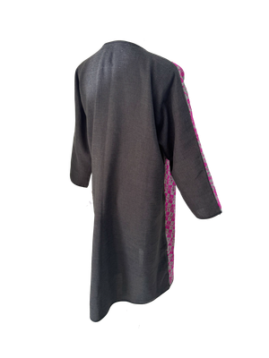 Nadia Dajani x UNHCR Purple and Grey Embroidered Abaya