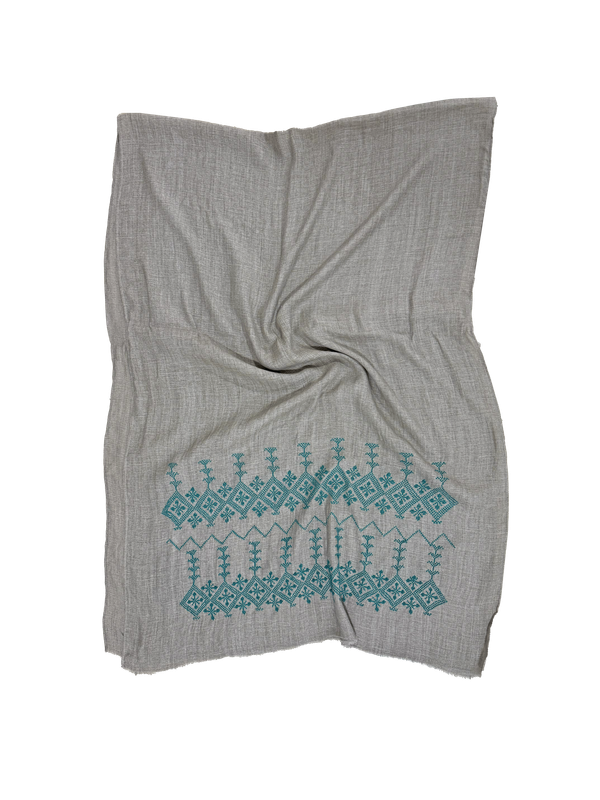 Nadia Dajani x UNHCR Lightly Embroidered Scarf in Beige