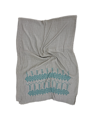 Nadia Dajani x UNHCR Lightly Embroidered Scarf in Beige