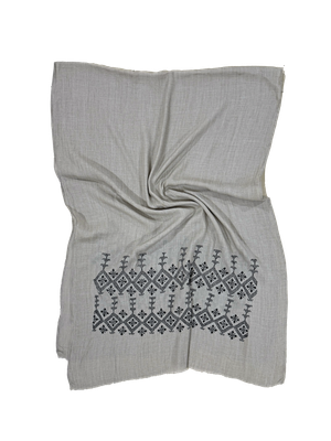Nadia Dajani x UNHCR Lightly Embroidered Scarf in Beige