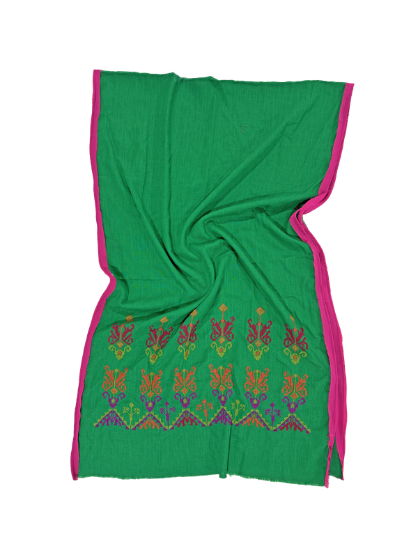 Nadia Dajani x UNHCR Embroidered Scarf in Green