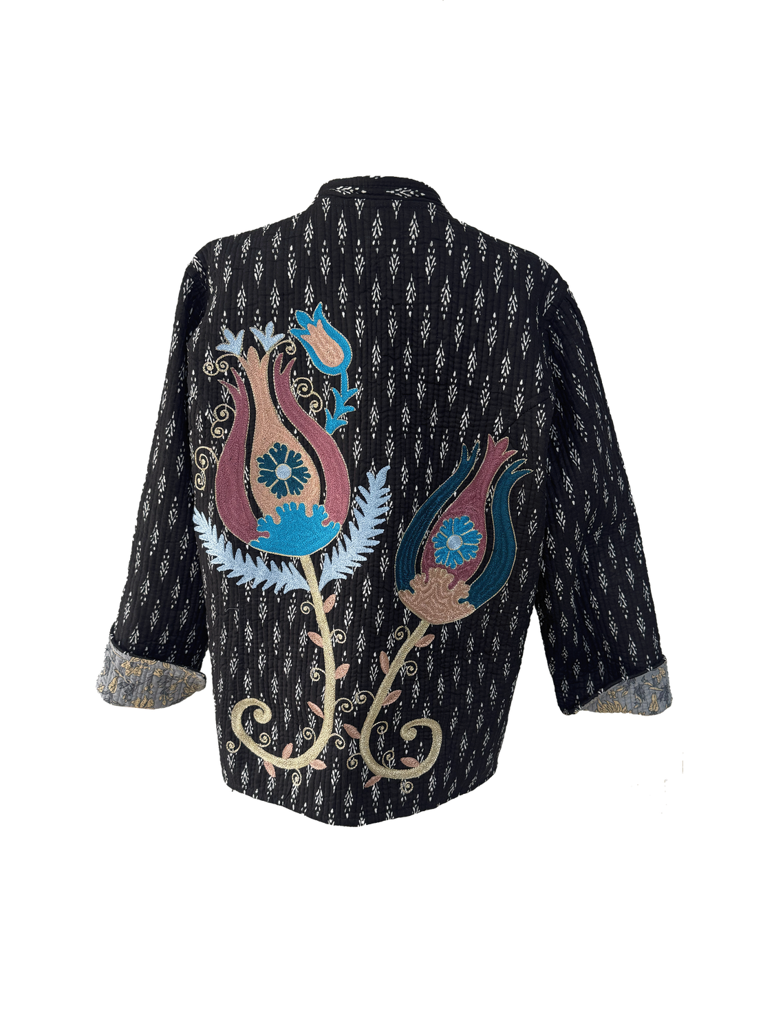 Reversible Cotton Jacket with Aghabani Embroidery