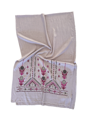 Nadia Dajani x UNHCR Embroidered Scarf in Lavender