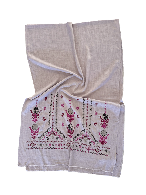 Nadia Dajani x UNHCR Embroidered Scarf in Lavender