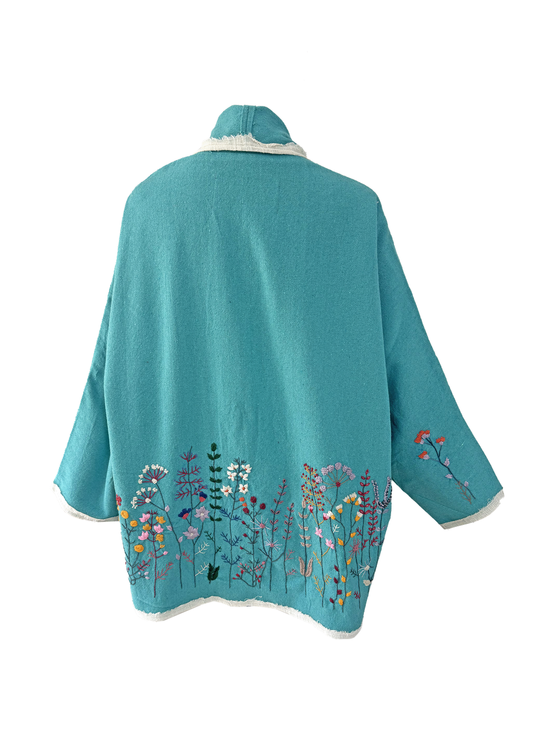 Nadia Dajani x UNHCR Floral Round Jacket in Turquoise