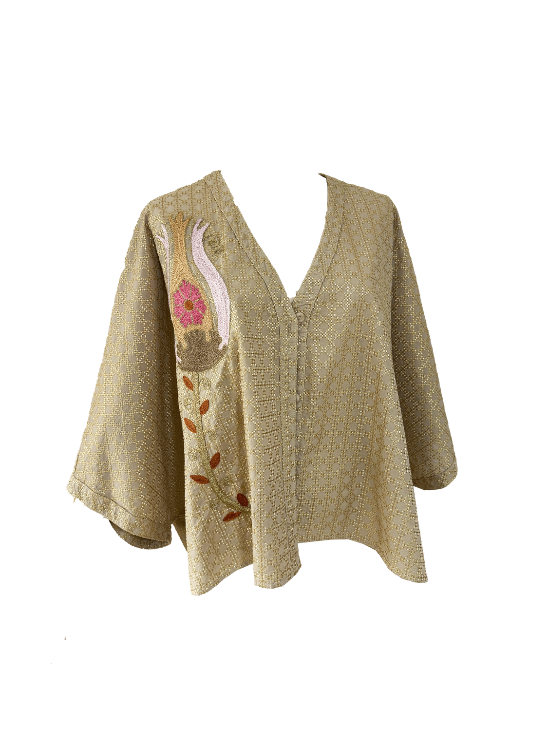 The Gold Shirt With Aghabani Embroidery
