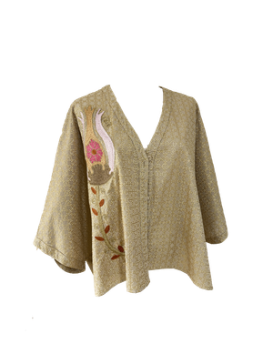 The Gold Shirt With Aghabani Embroidery