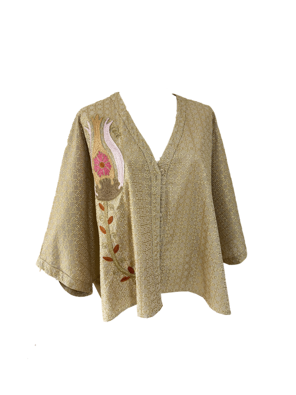 The Gold Shirt With Aghabani Embroidery