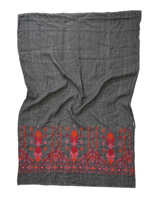 Nadia Dajani x MAP Embroidered Scarf in Grey
