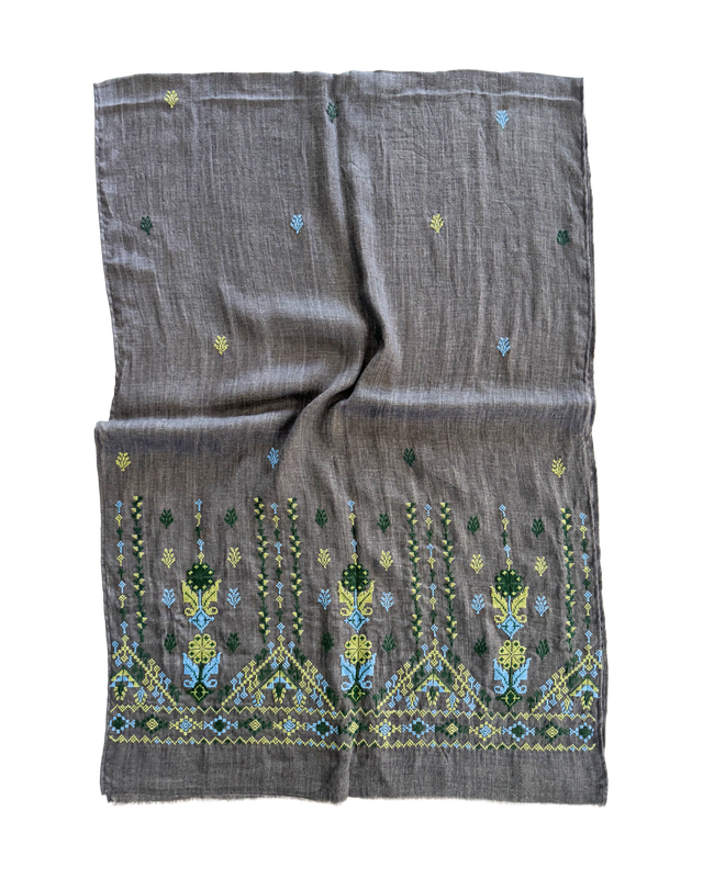 Nadia Dajani x MAP Heavily Embroidered Scarf
