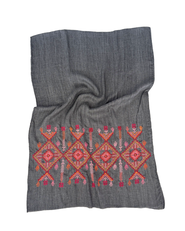 Nadia Dajani x MAP Heavily Embroidered Scarf