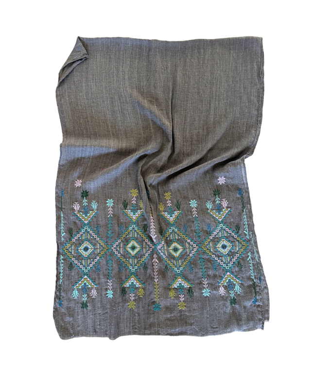 Nadia Dajani x MAP Heavily Embroidered Scarf