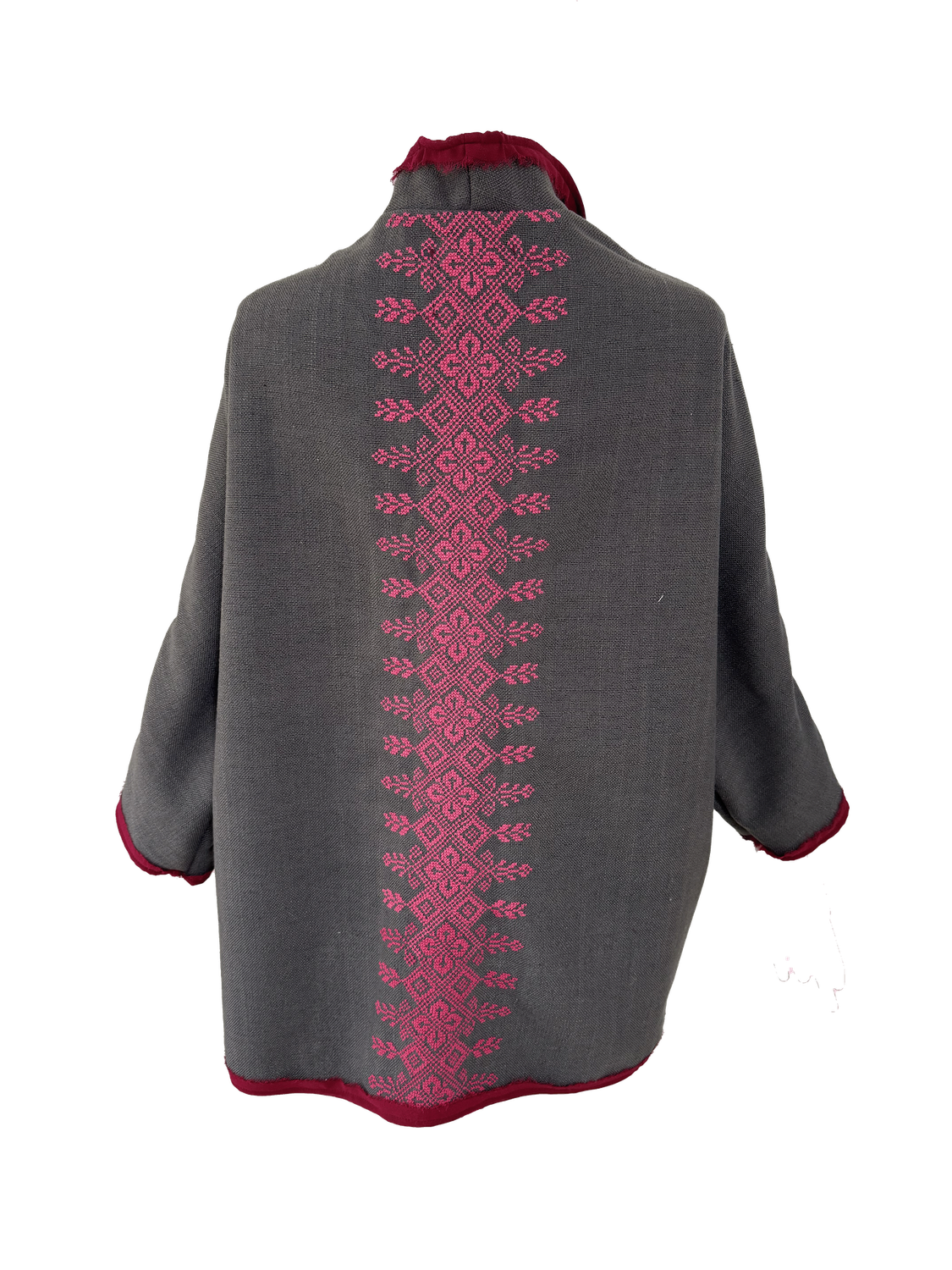 Nadia Dajani x UNHCR Dark Grey Jacket with Hand Embroidery