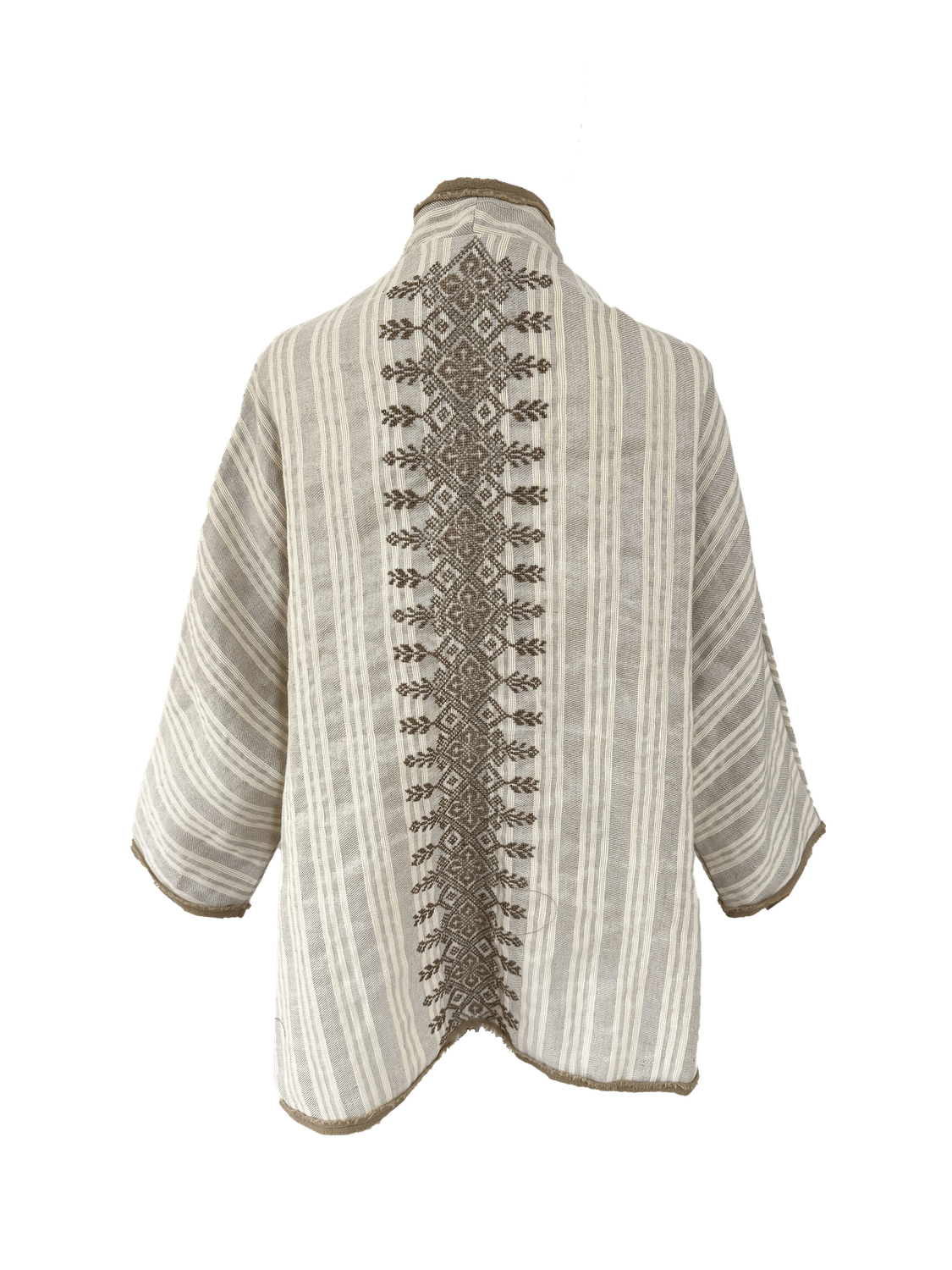 Nadia Dajani x UNHCR Striped Round Jacket with Hand Embroidery