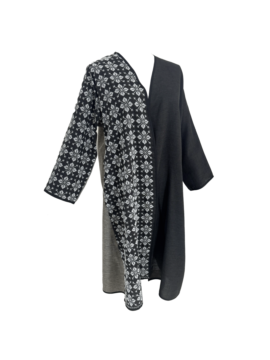 Nadia Dajani x UNHCR Black and Grey Black Embroidered Abaya
