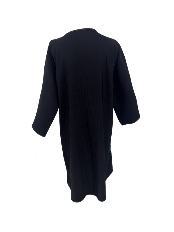 Nadia Dajani x UNHCR Black and Beige Teal Embroidered Abaya