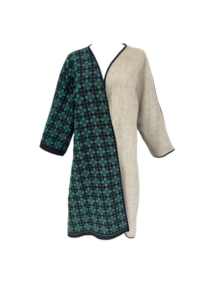 Nadia Dajani x UNHCR Black and Beige Teal Embroidered Abaya