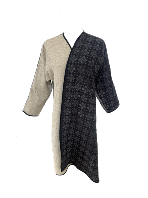 Nadia Dajani x UNHCR Black, Grey and Beige Grey Embroidered Abaya