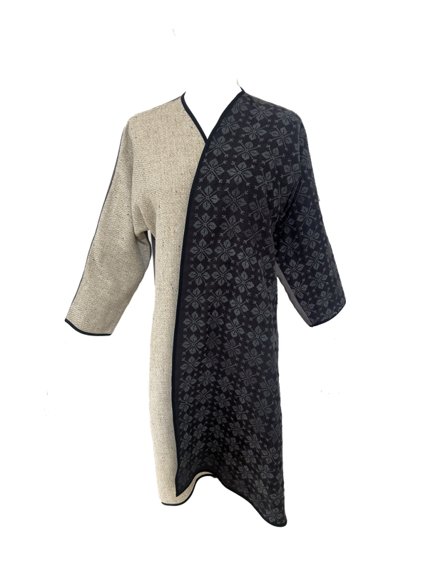 Nadia Dajani x UNHCR Black, Grey and Beige Grey Embroidered Abaya
