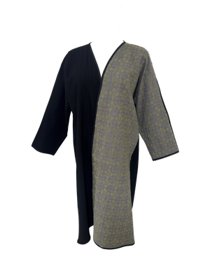 Nadia Dajani x UNHCR Black and Grey Olive Green Embroidered Abaya