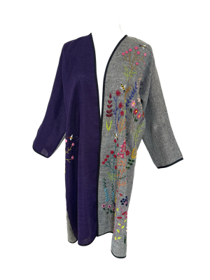 Nadia Dajani x UNHCR Purple Floral Embroidered Abaya