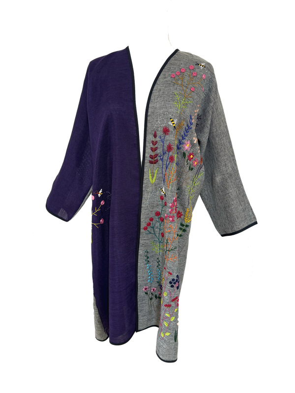 Nadia Dajani x UNHCR Purple Floral Embroidered Abaya
