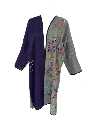 Nadia Dajani x UNHCR Purple Floral Embroidered Abaya