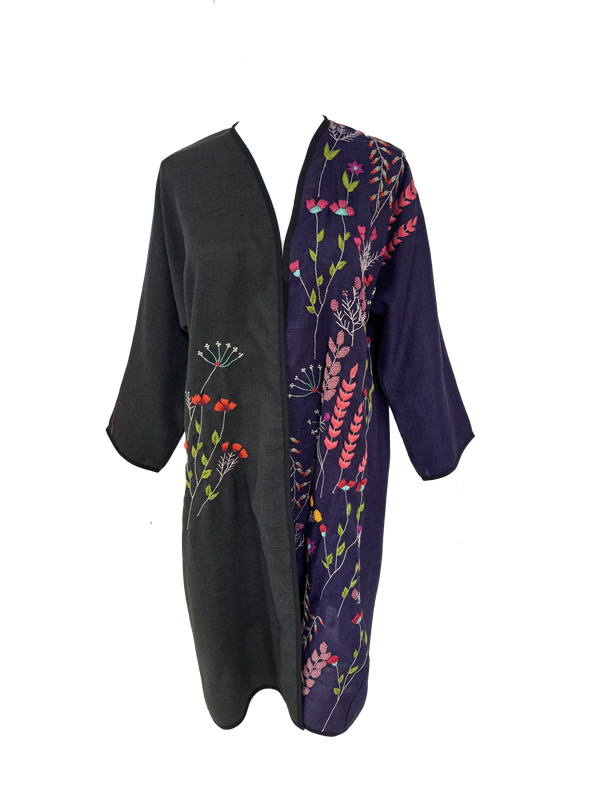 Nadia Dajani x UNHCR Purple Floral Embroidered Abaya