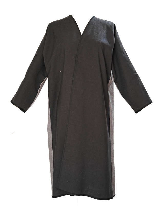 Abaya with Ottoman Tulip Embroidery in Black and Grey
