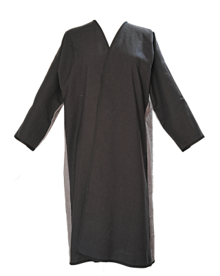 Abaya with Ottoman Tulip Embroidery in Black and Grey