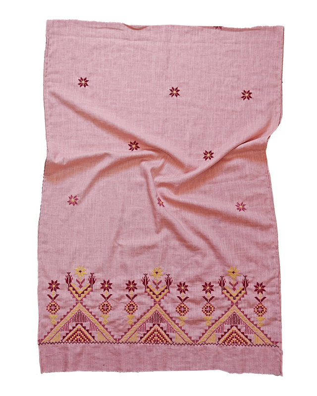 Nadia Dajani x MAP Embroidered Scarf in Light Pink