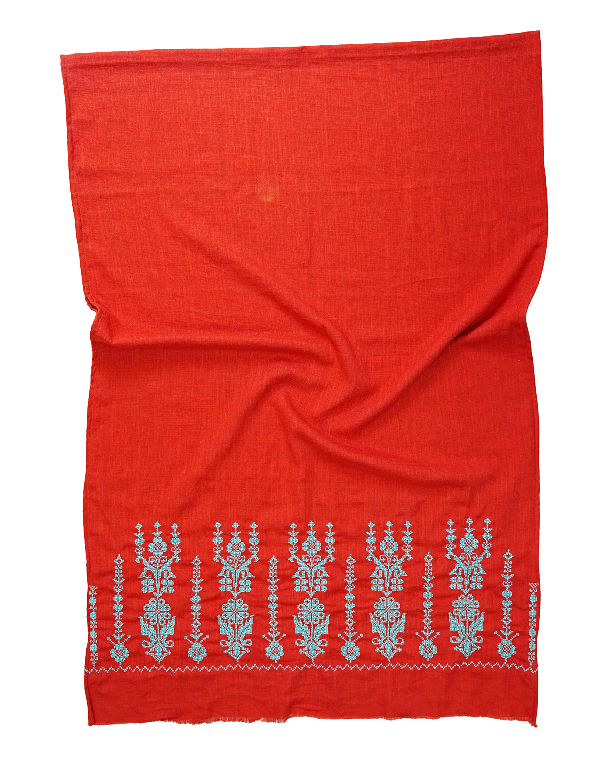 Nadia Dajani x MAP Lightly Embroidered Scarf in Orange