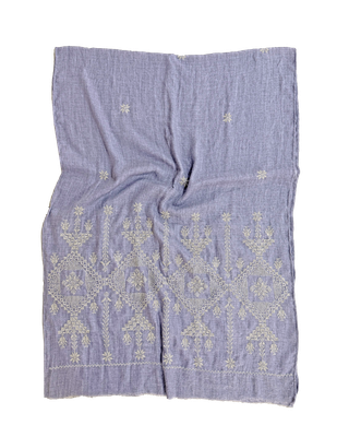 Nadia Dajani x MAP Heavily Embroidered Scarf in Lavender