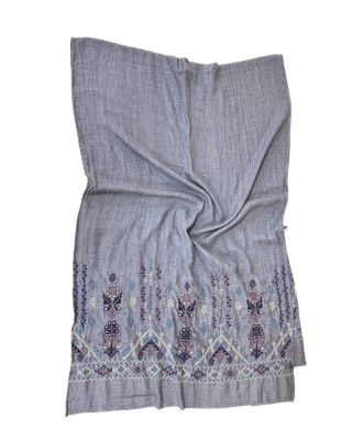 Nadia Dajani x MAP Heavily Embroidered Scarf in Lavender