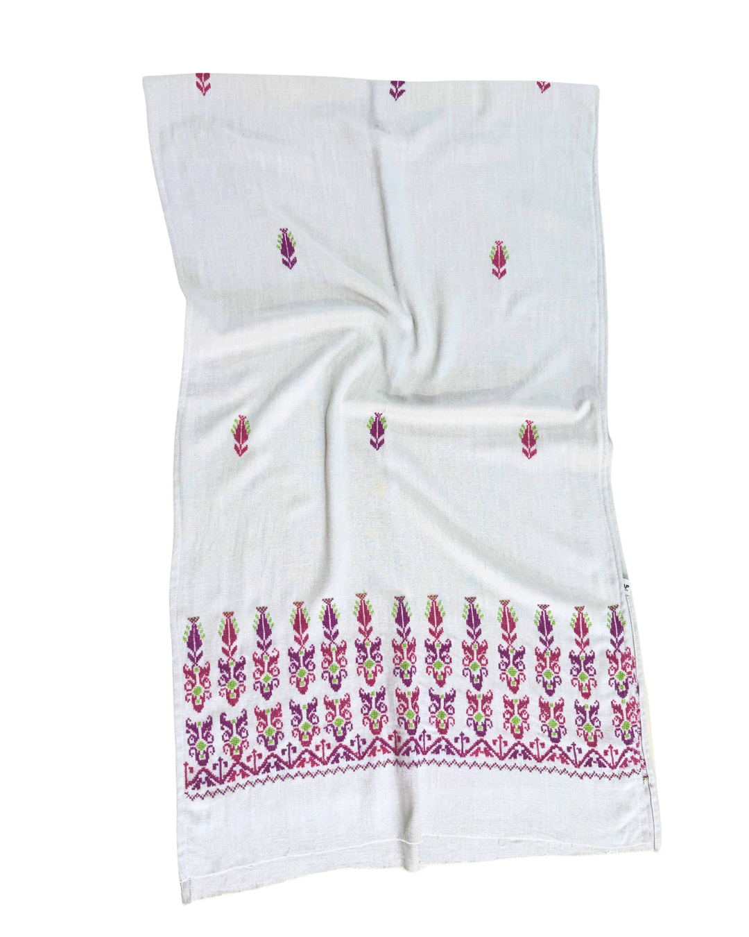 Nadia Dajani x MAP Embroidered Scarf in White