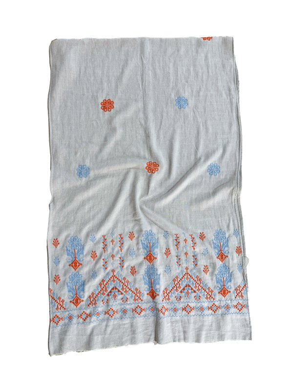 Nadia Dajani x MAP Embroidered Scarf in White
