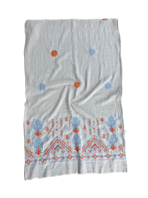 Nadia Dajani x MAP Embroidered Scarf in White