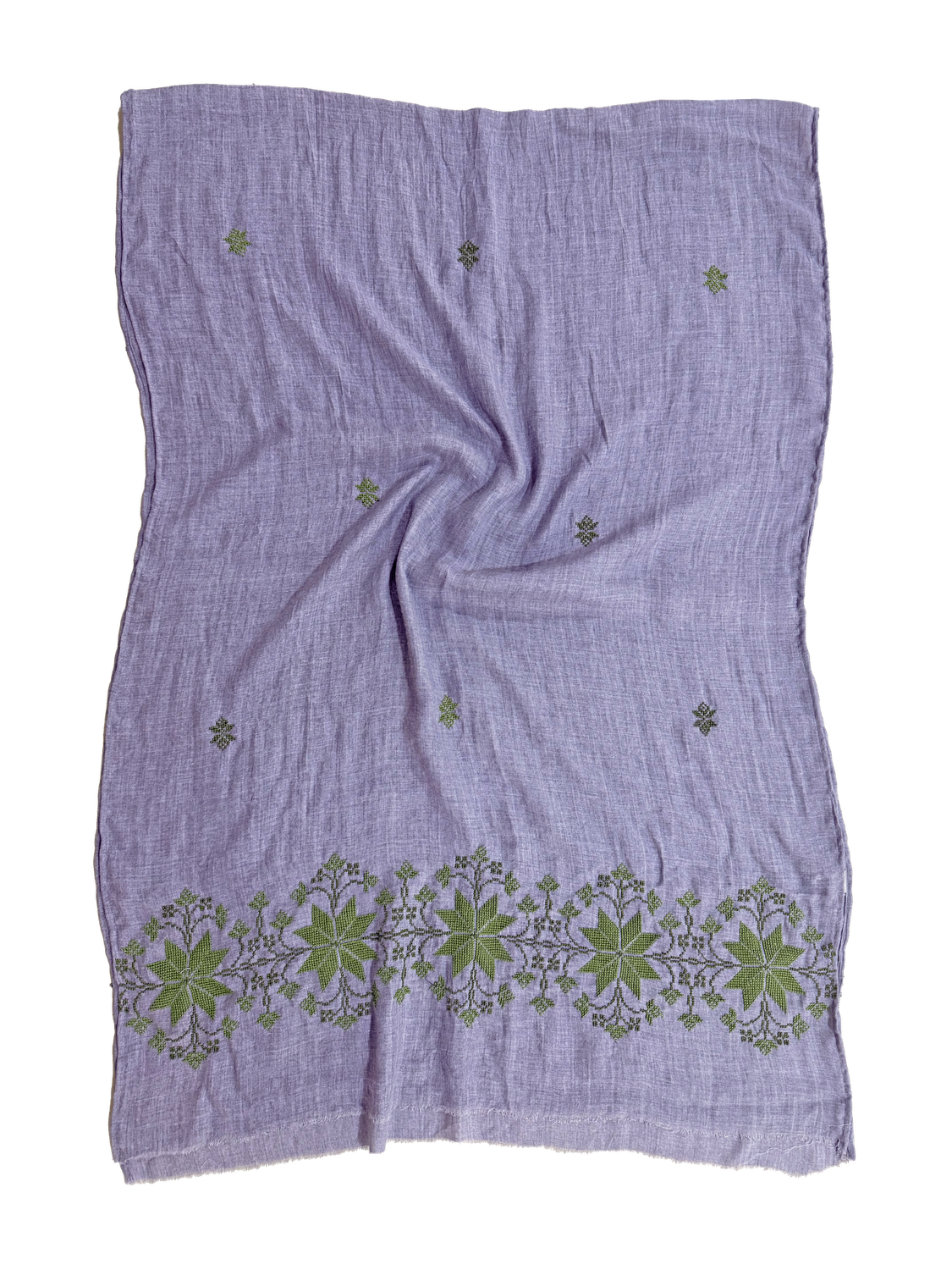 Nadia Dajani x MAP Lightly Embroidered Scarf in Lavender