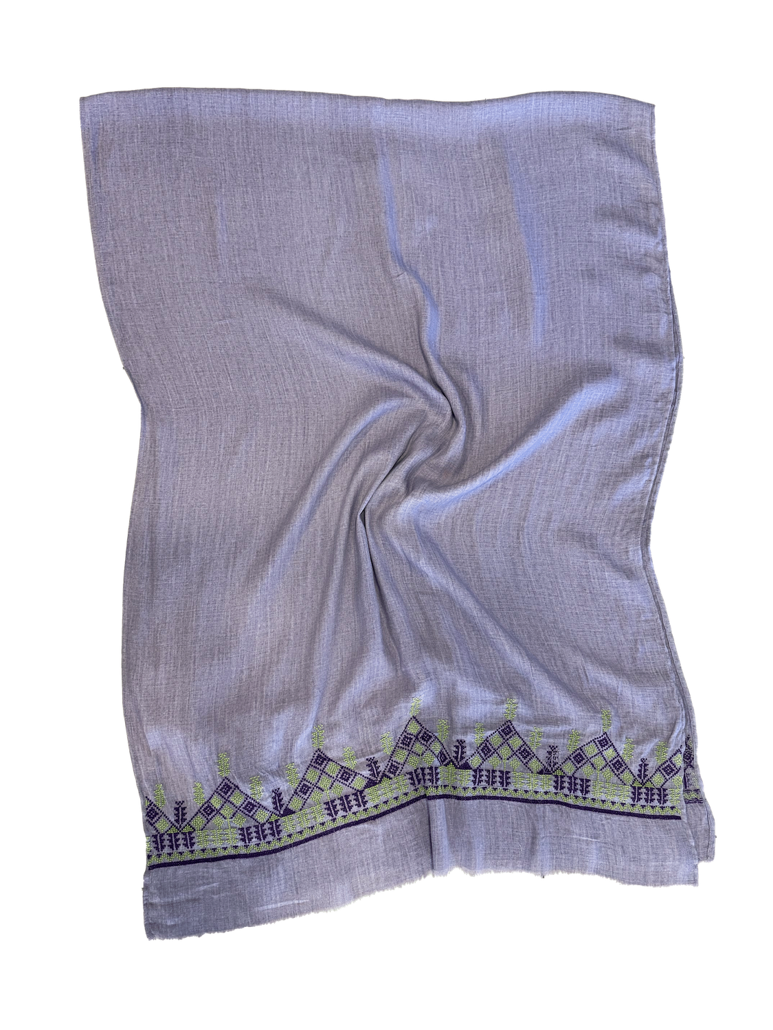 Lightly Embroidered Lavender Scarf